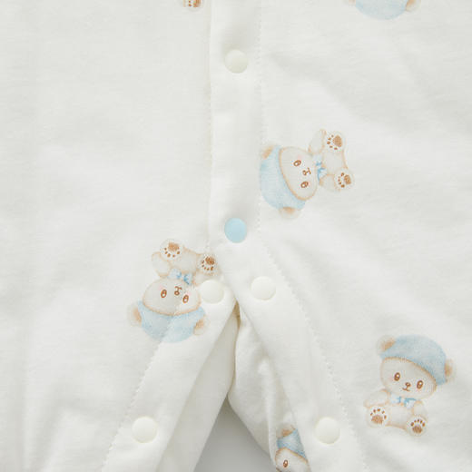 怡比晚安小熊长袖开襟哈衣HY25WIN021花蓝色调59#-90# 商品图9