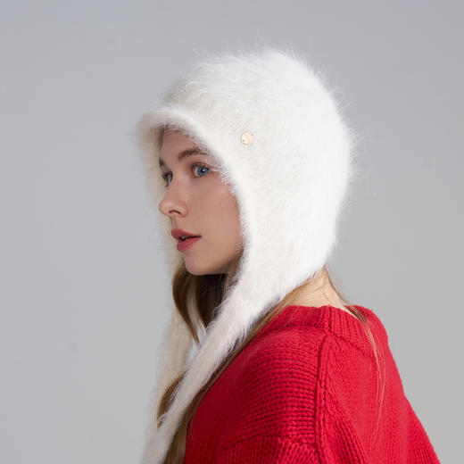 *【卡蒙】长毛绒针织帽女红色圣诞氛围感毛线帽KM-9573 商品图6
