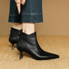 【预售5天】欧美气质头层牛皮踝靴尖头秋冬加绒高跟靴子通勤细跟短靴女DB&M6616 商品缩略图1