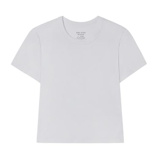 ROMI STUDIO“Clean fit”极简白色棉质高弹修身短袖T恤 RWCRSX1583(现货) 商品图7