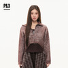 P&X设计师女装2025冬季T恤针织条纹两件套短款上衣825415095 咖色 商品缩略图0