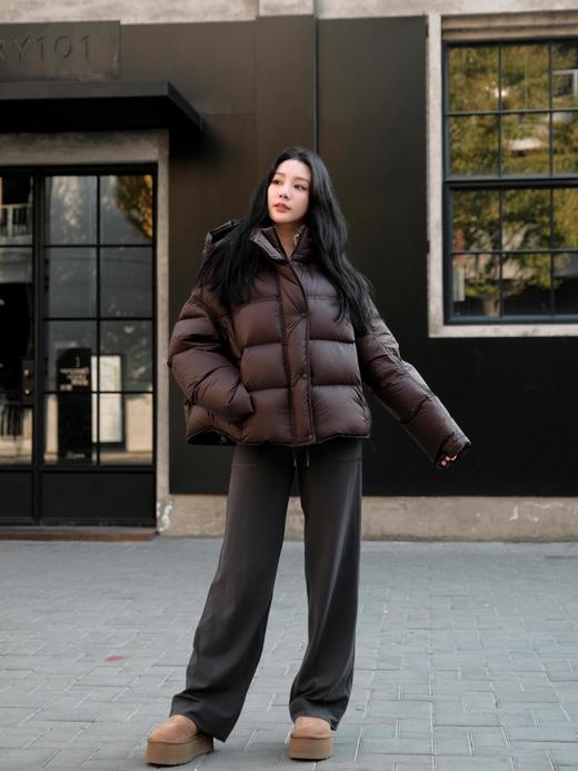 【多妈团购 运动泡芙羽绒服】超足鸭绒量，90绒子含量!厚实而丰满!超重磅!全球32个国家认证，防跑绒超暖和，不挑版型，显腿长（帽子可拆）-汉羽 商品图8