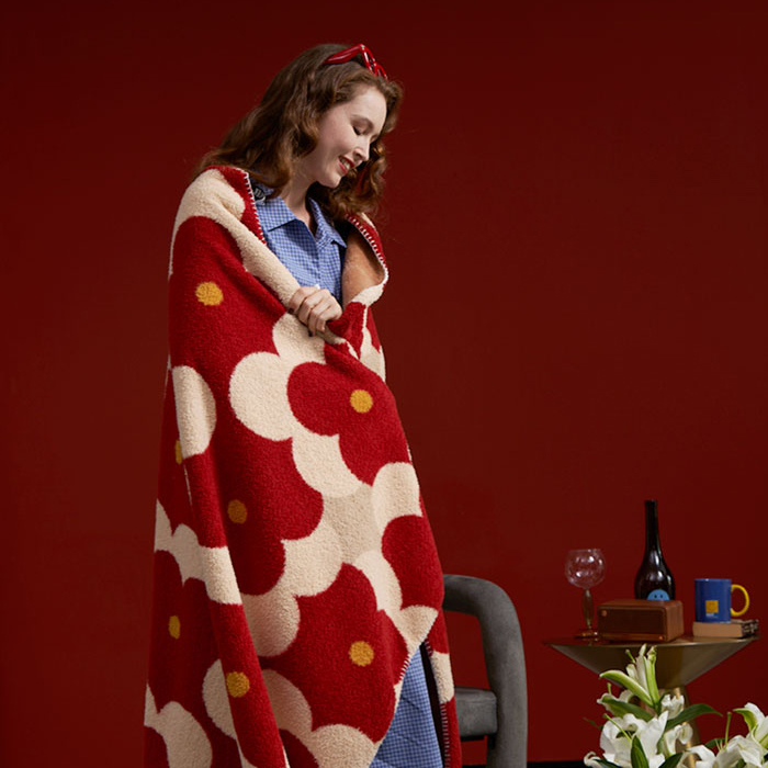 Smiley home Huggy Dopamine双拼绒绒盖毯蓬松柔软半边绒双面绒【该商品不支持用券】