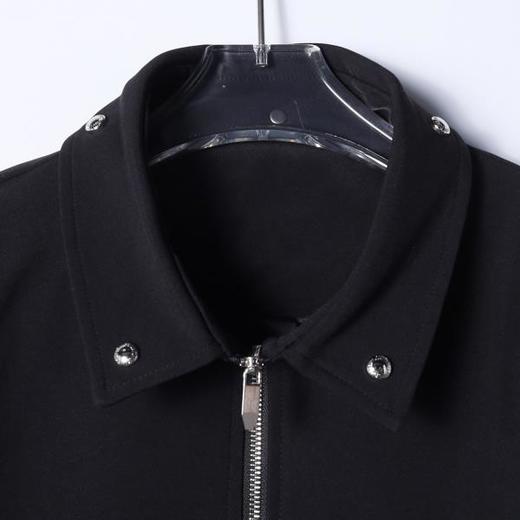 SDSA秋冬新款痞帅男装高街铆钉褶皱拉链翻领夹克下摆松紧百搭外套 商品图1