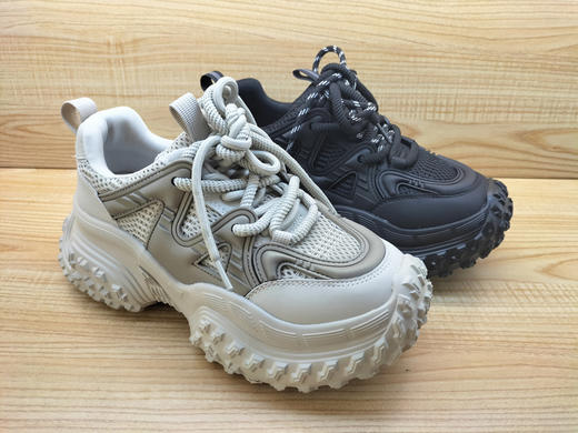 2024秋季新款豪行真皮网面女鞋24377791时尚厚底老爹运动单鞋 商品图3