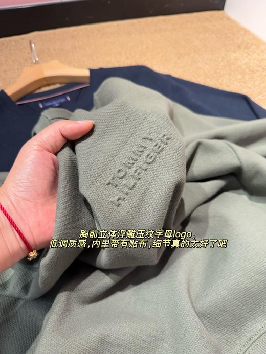 Tommy 25秋冬男款纯棉珠地肌理圆领卫衣 商品图12