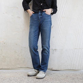 绽放695朵/旅途·棉混纺经典百搭直筒收脚显瘦牛仔长裤时尚牛仔裤