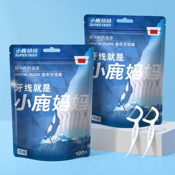 小鹿妈妈高顺滑家庭装牙线棒共300支剔牙签牙线棒 随身盒方便携带 /个人护理 /口腔护理 /牙线/牙线棒/牙签 商品图0