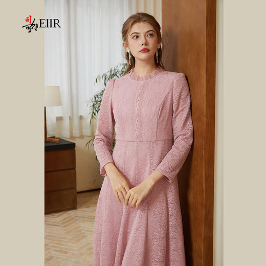 司歌蕾丝复古优雅长袖连衣裙长袖A921068X 商品图1