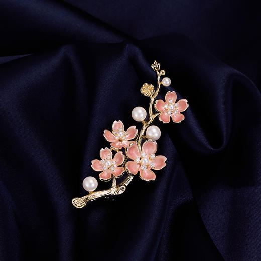 中式国风复古梅花滴油胸针，精致优雅汉服旗袍别针配饰胸花LY-M-404 商品图0