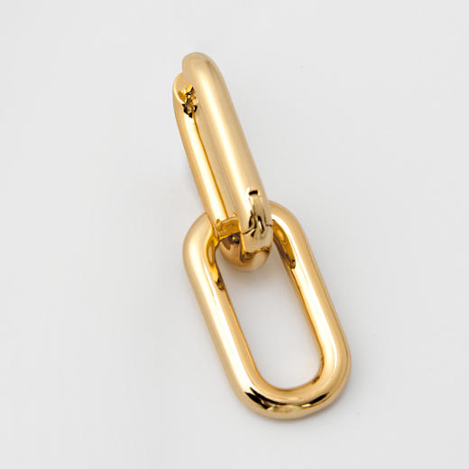 ROMI STUDIO 铜合金耳饰 金色双环耳饰椭圆形复古耳环RWCAP06692 商品图2