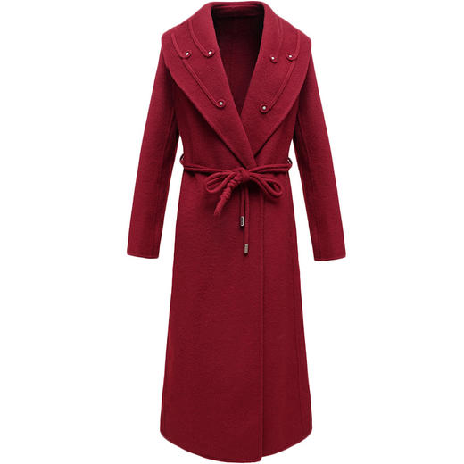 QYM 5276CL4988时尚双面呢子毛呢外套休闲中长款外套 商品图4