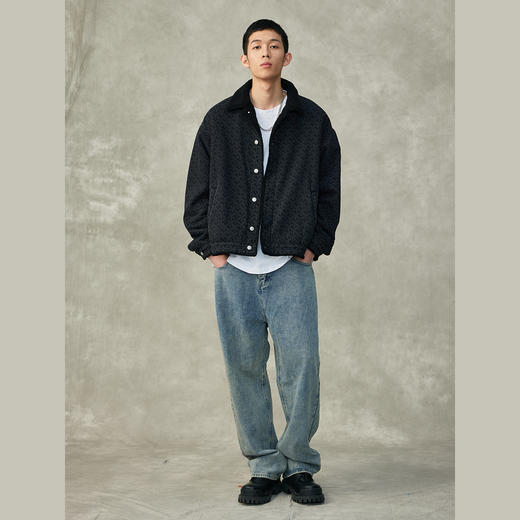 李晨nic专享满印仿羊羔绒翻领牛仔夹克外套保暖男C潮流NP3BDC05 商品图1