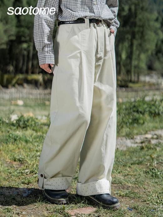 早乙女惠子saotome/STMKZ13675/翻边灯芯绒长裤 商品图0