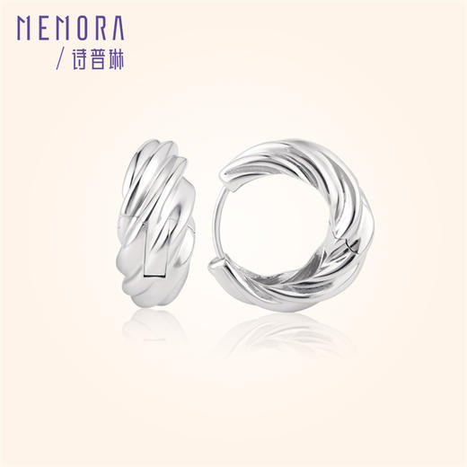 【任选3件599元】素圈圆环耳饰 S925银耳环时尚ins风耳圈MEMORA诗普琳YEE02401、YEE02402（线上专供） 商品图0