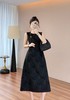 SZ3S57_漆黑色_连衣裙_春夏_圆领收腰优雅气质_高级女装_BERNIEELEN 伯妮斯茵 商品缩略图1