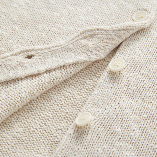 ROMI STUDIO 康宝莱桑蚕丝亚麻棉混纺轻薄卷边圆领开衫RWCRST4129 商品图5