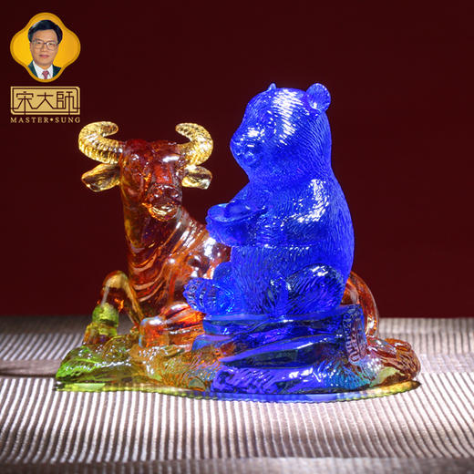集雅轩宋韶光大师2026年新款鼠 牛熊保岁 琉璃摆件礼品 商品图1