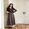 鹿向南「橡树之语」法式气质格纹咖色高腰半身裙女秋显瘦A字长裙 商品缩略图3