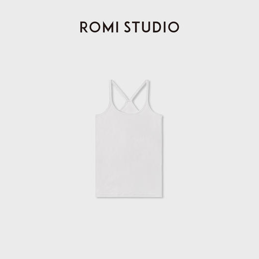 ROMI STUDIO“Clean fit”棉质弹力罗纹U领工字吊带背心 RWCRS42591【发货时间25-30天】 商品图9