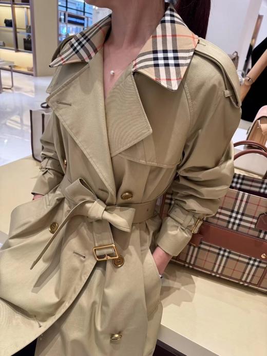 非质量问题 不退换！ 巴宝莉 女士卡斯尔福德版型格纹衣领Trench风衣（EJ） 商品图3