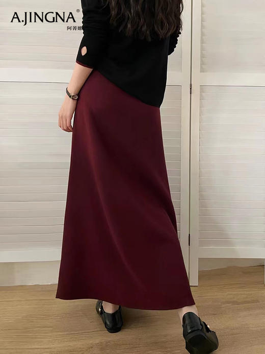 【立体有型】阿菁娜桑蚕丝羊绒A字伞裙F30D213003 商品图4