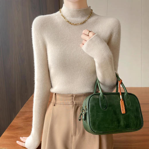 内搭外穿都有范 秋冬新款一线安迪绒半高领修身新款新品厂家新款新品2025新款长袖套头打底衫女毛衣 商品图0