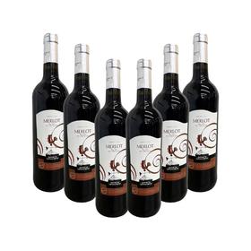 【整箱购，买一送一】顺丰鹊 梅洛红葡萄酒2017年 750ml*6