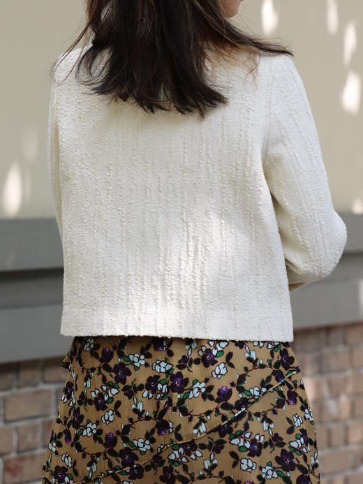 TYNVIE 象牙色纹理短款双排扣夹克 商品图9