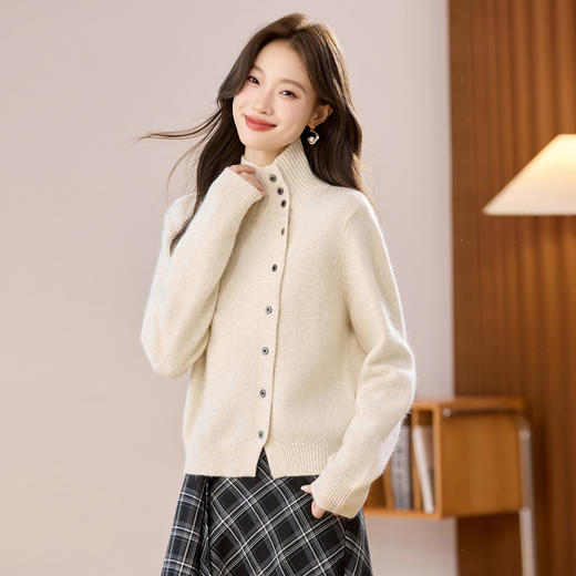 QF 20-1539显瘦休闲针织衫含羊毛开衫宽松毛衣 商品图3