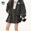 P&X设计师女装2025冬季复古百褶A字PU半身短裙 825407095 灰色 商品缩略图3