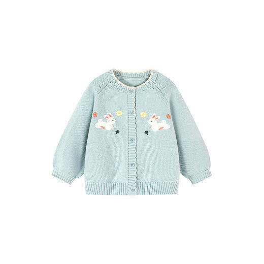 迷你巴拉婴儿宝宝女童毛衣2025冬新款甜美灯笼袖毛衫开衫 商品图4