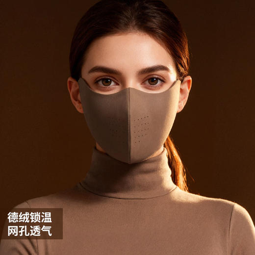 雀说秋冬保暖口罩男女户外骑行防风防寒德绒面罩立体透气护眼角ALDKZ40 商品图0