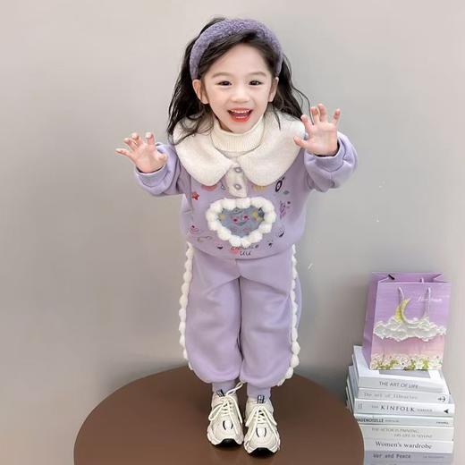 女童冬装套装 儿童加绒加厚休闲两件套洋气女宝宝 商品图3