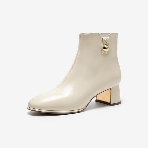 【静音系列】千百度粗高跟时装靴女弹力袜靴显瘦短靴A25588201 商品图2