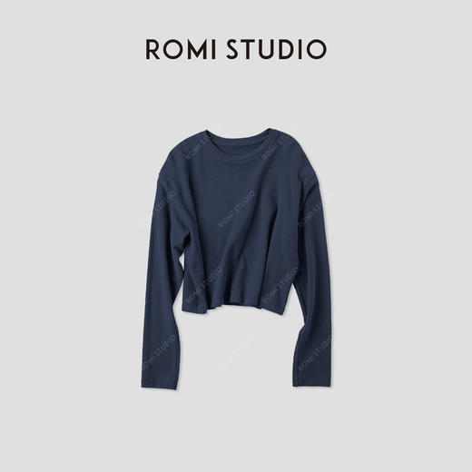 ROMI STUDIO“简约舒适”棉质环保工艺蓬松云感长袖T恤 RWCAS65803 商品图0
