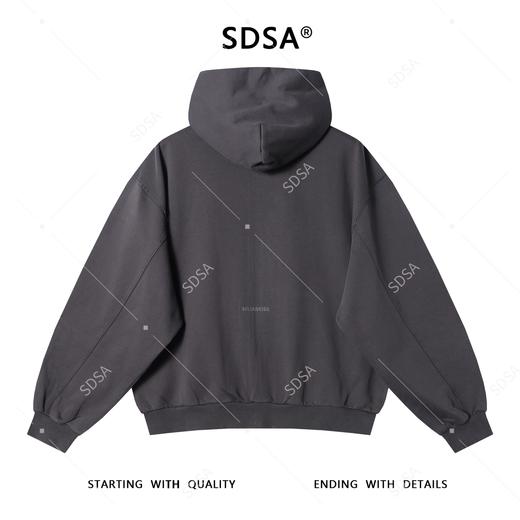 SDSA秋冬新款痞帅男装美式撞色刺绣字母拉链连帽卫衣百搭开衫外套 商品图4