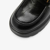 西遇黑色乐福鞋女新款秋季复古英伦金扣松糕底单鞋厚底小皮鞋V0057180 商品缩略图5