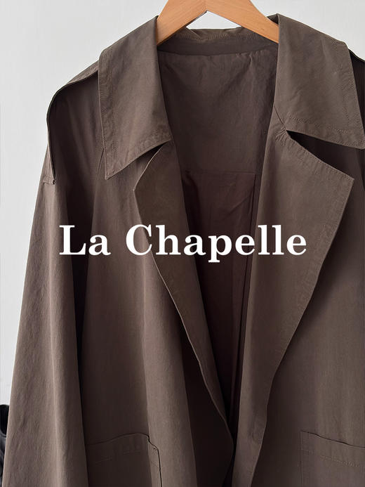 会员福利【100棉！高级气质】拉夏贝尔/La Chapelle极简高级感气质外套早秋全棉挺括有型长款风衣 商品图9