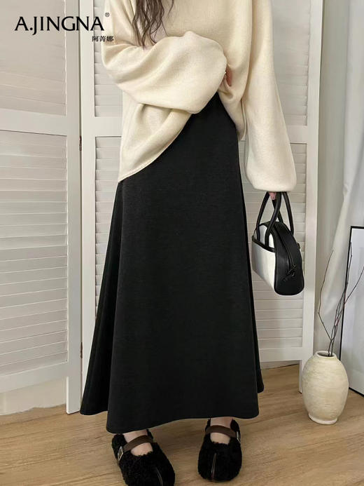 【立体有型】阿菁娜桑蚕丝羊绒A字伞裙F30D213003 商品图1