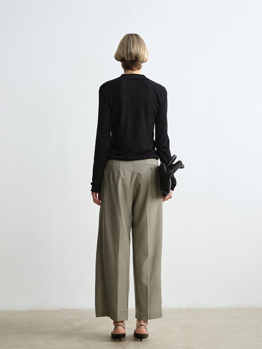 ROMI STUDIO垂坠感精致休闲高挑西装设计感直筒长裤 D3122(现货) 商品图2