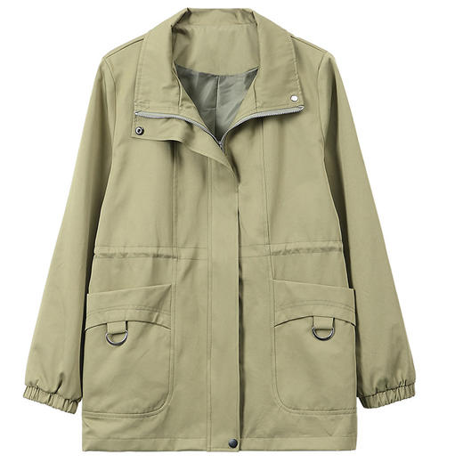 连帽短款风衣外套加肥加大码中老年妈妈女装2025 商品图4