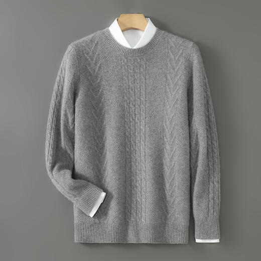 【清河羊毛羊绒专场】鹿展802 男士圆领羊毛衫 100%羊毛 商品图4