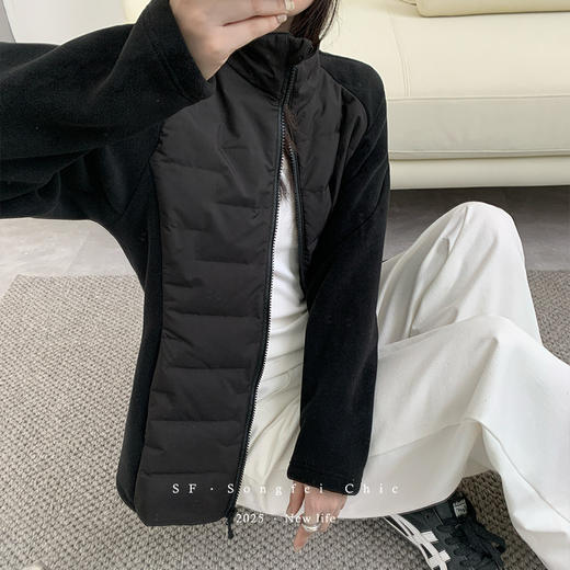 【立领轻薄羽绒服】秋冬拼接内胆外套 修身实用短款运动跑步外套  商品图3