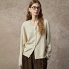 Famecoco温柔知性手工钉珠绣花圆领羊毛开衫宽松百搭FAC8DE005 商品缩略图0