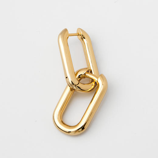 ROMI STUDIO 铜合金耳饰 金色双环耳饰椭圆形复古耳环RWCAP06692 商品图3