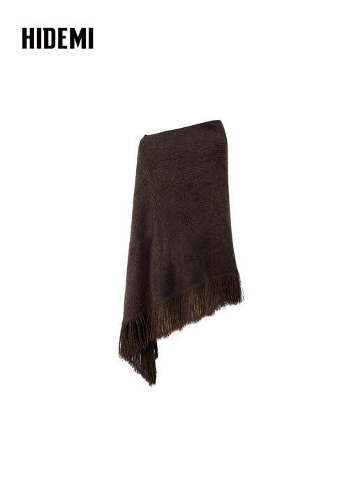 HIDEMI 大秀款藏地可溯源牦牛绒拉毛长拉绒系列流苏不对称加厚大斗篷针织毛衣双层双面加厚外套 商品图14