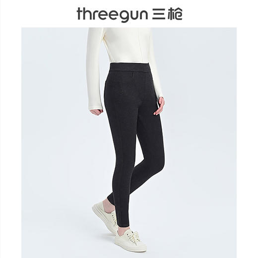 Threegun三枪 时尚磨毛女士铅笔裤长裤-60832B911 商品图0
