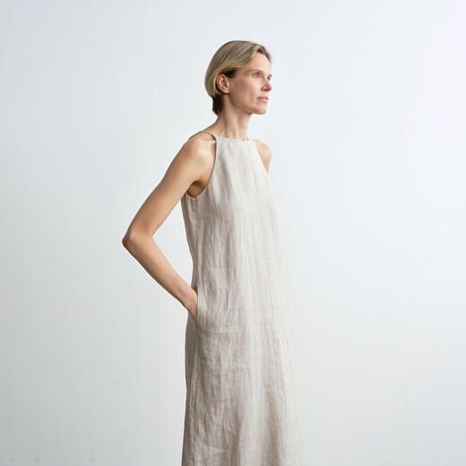 ROMI STUDIO法国进口雨露麻 天然原麻色100%亚麻连衣裙RWCSLT2983 商品图5