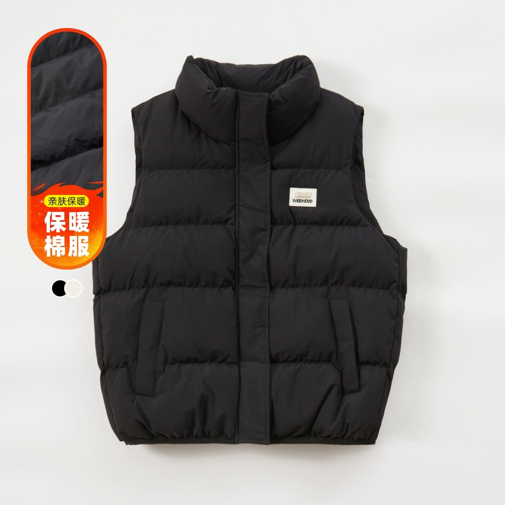 半身缘女装 冬季立领保暖无袖坎肩棉马夹背心254113U02040113